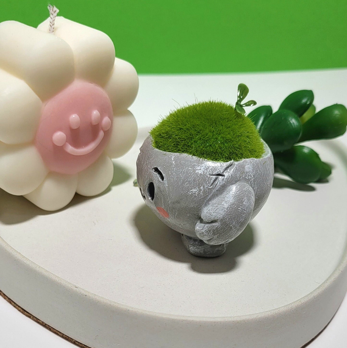 Desk Buddy - Plant Pal - Adopt a Rock - Clay Figure - Clay Sculpture - Desk Friend - Desk Ornament