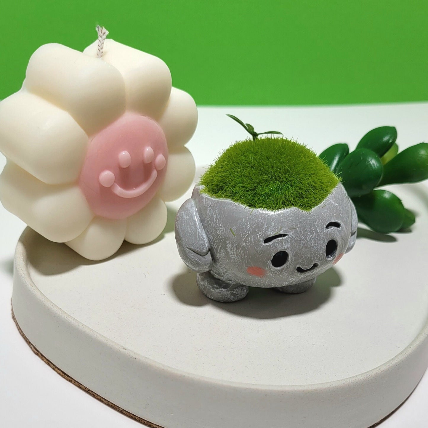 Desk Buddy - Plant Pal - Adopt a Rock - Clay Figure - Clay Sculpture - Desk Friend - Desk Ornament