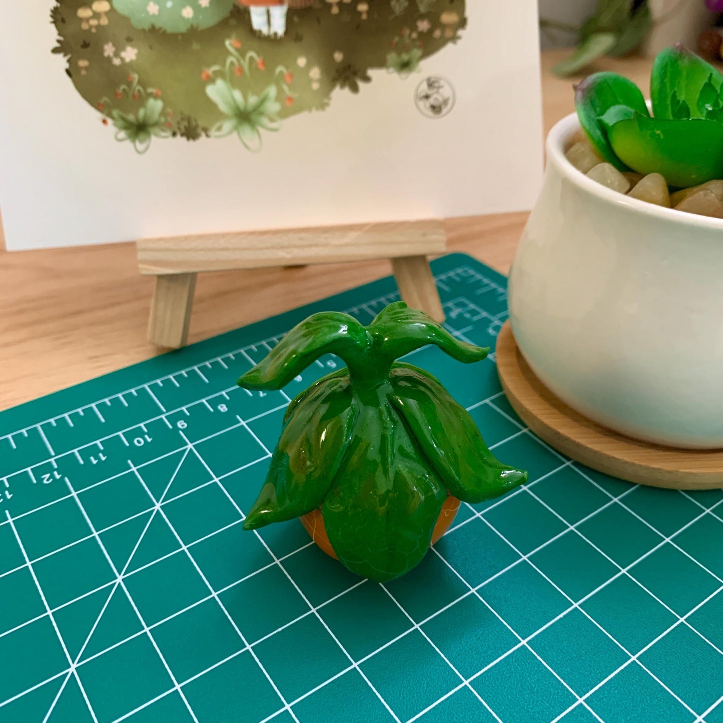 Desk Buddy - Pollen Clay Figure - Clay Sculpture - Desk Friend - Desk Ornament