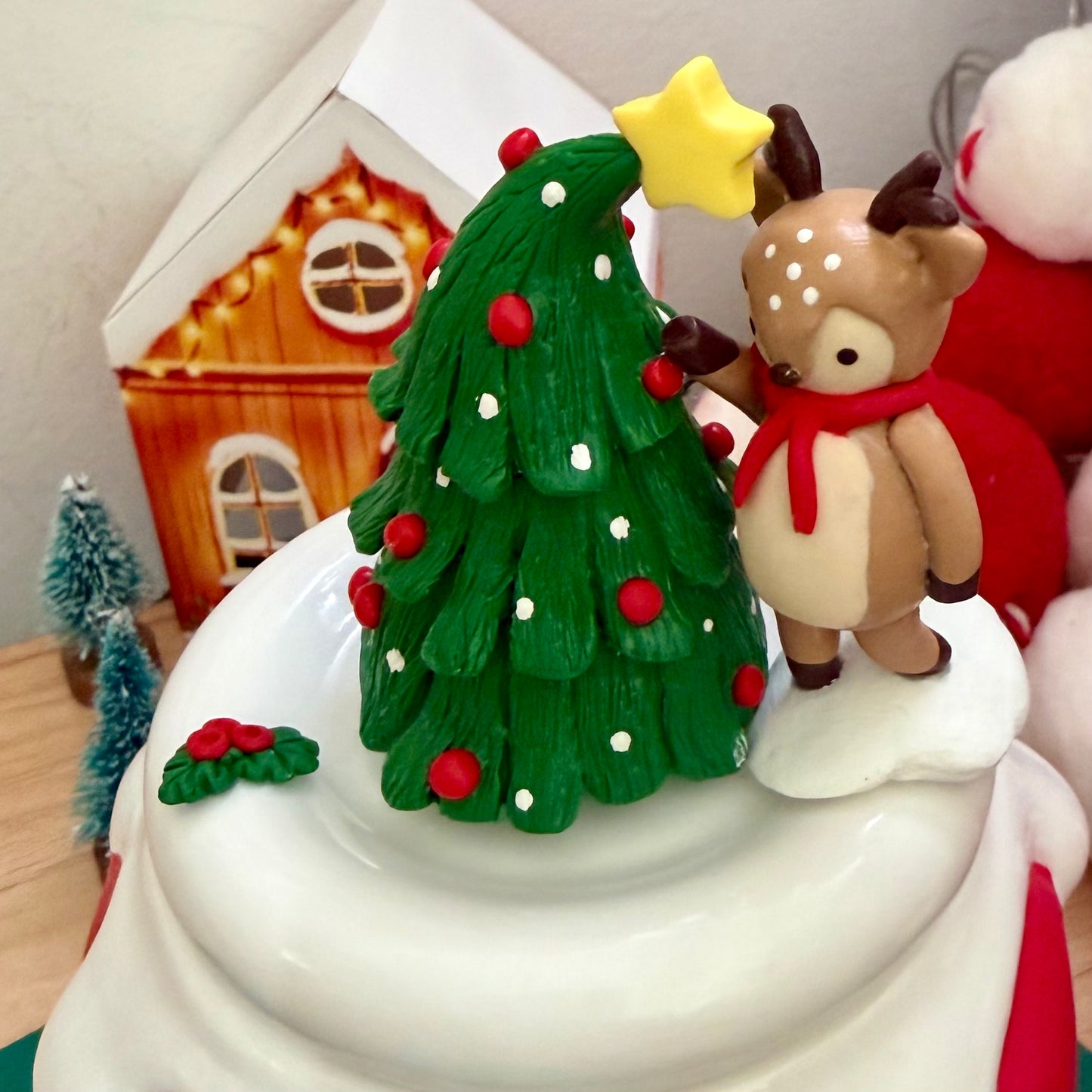 Whimsical Reindeer & Tree Honey Pot [READY TO SHIP]