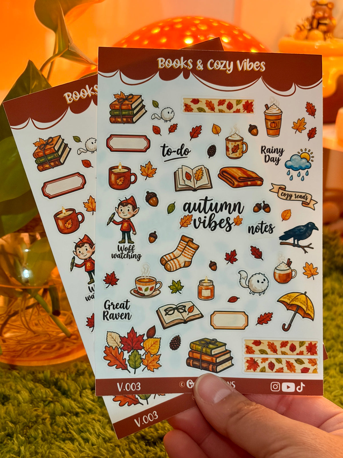 Books & Cozy Vibes Sticker Sheet