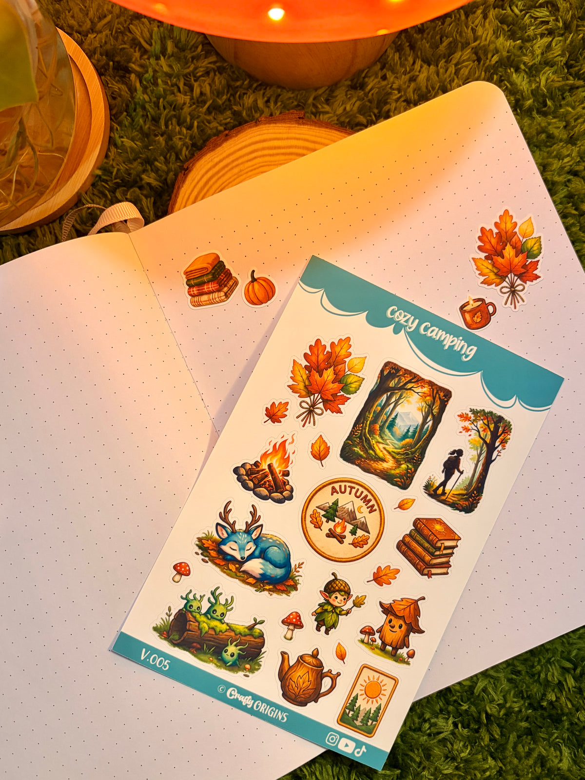 Cozy Camping, Autumn Foraging, Books & Cozy Vibes Sticker Sheet Bundle