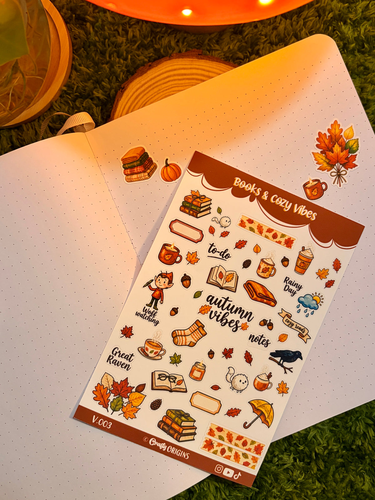 Cozy Camping, Autumn Foraging, Books & Cozy Vibes Sticker Sheet Bundle