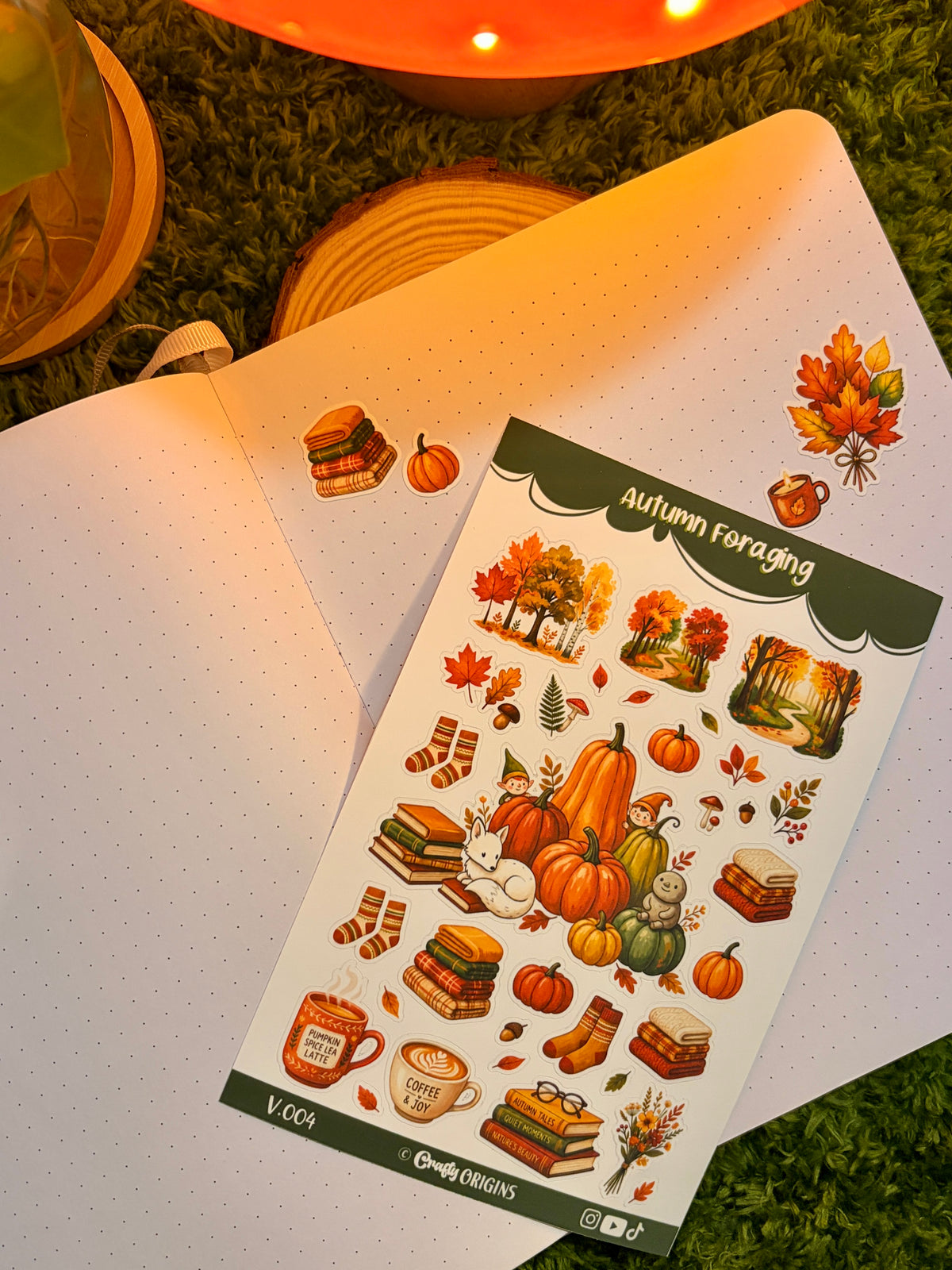 Cozy Camping, Autumn Foraging, Books & Cozy Vibes Sticker Sheet Bundle