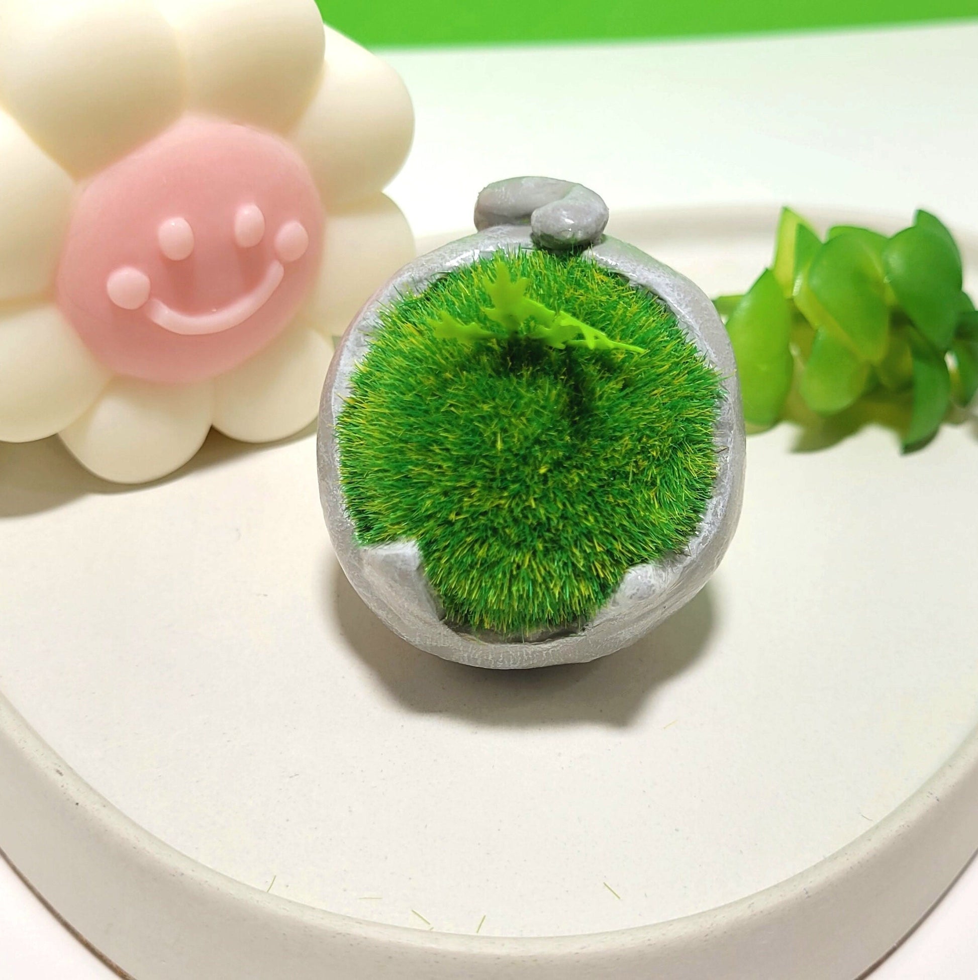 Desk Buddy - Cute Cat Figure - Plant Pal - Adopt a Rock - Clay Sculpture - Desk Friend - Desk Ornament