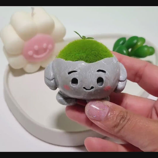 Desk Buddy - Plant Pal - Adopt a Rock - Clay Figure - Clay Sculpture - Desk Friend - Desk Ornament